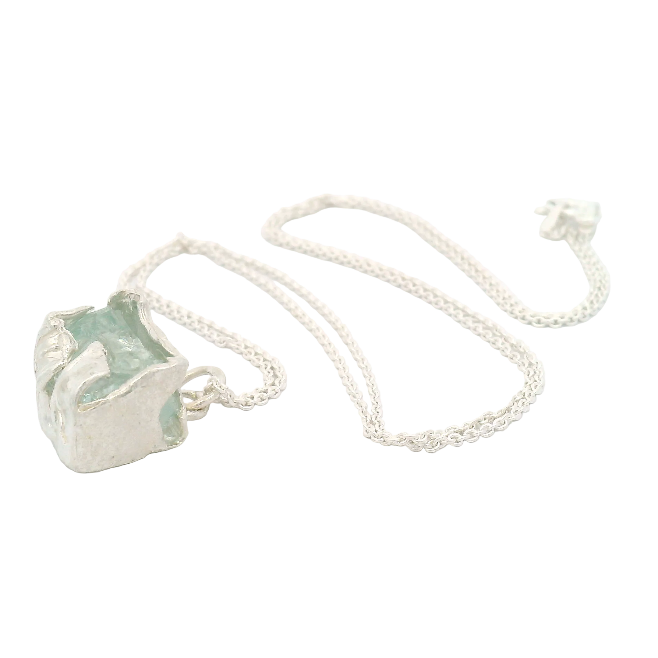 Silver Bus Stop Glass Pendant 18", view 2