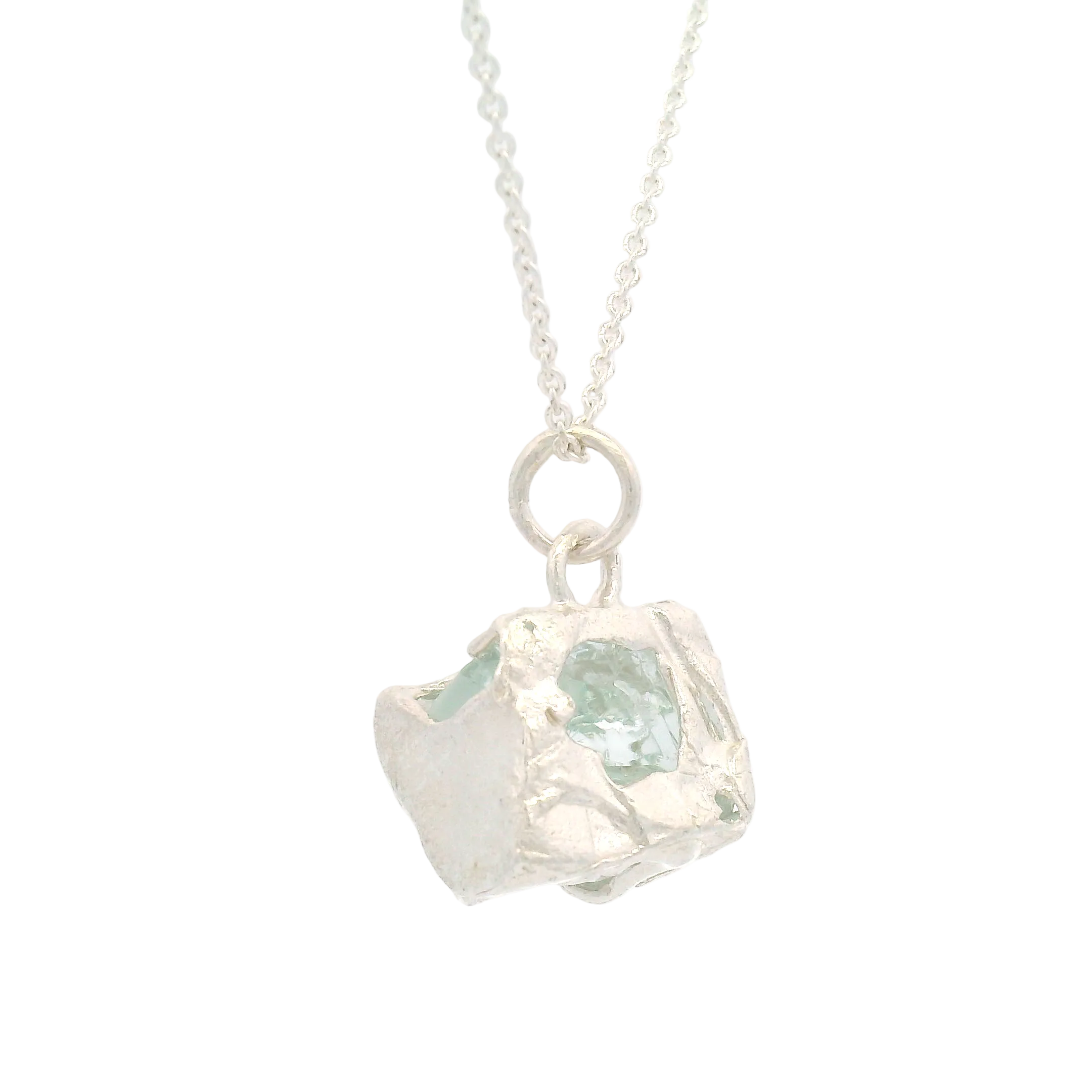Silver Bus Stop Glass Pendant 18", view 5