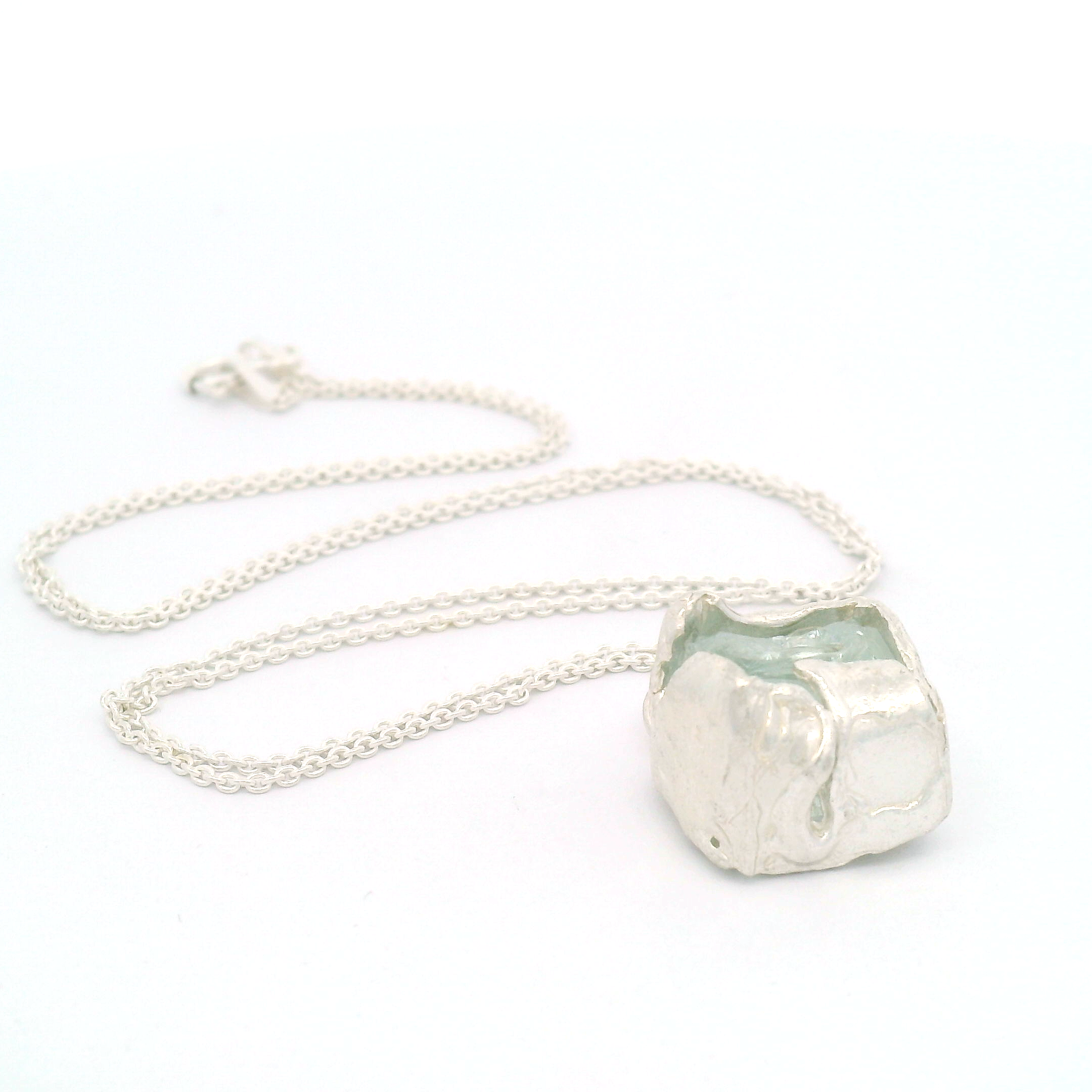 Silver Bus Stop Glass Pendant 18", view 6
