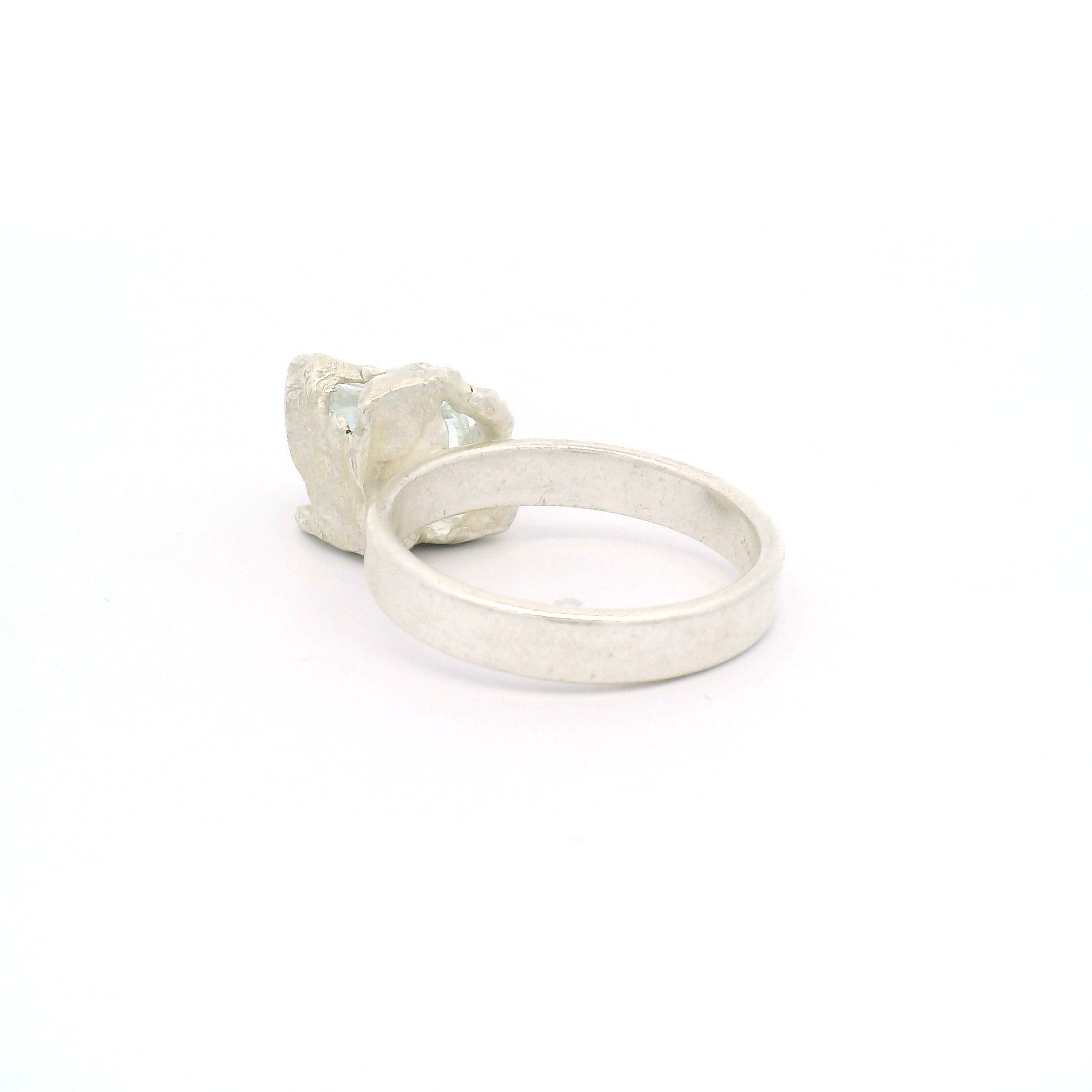 Silver Bus Stop Glass Ring Size 9, view 5